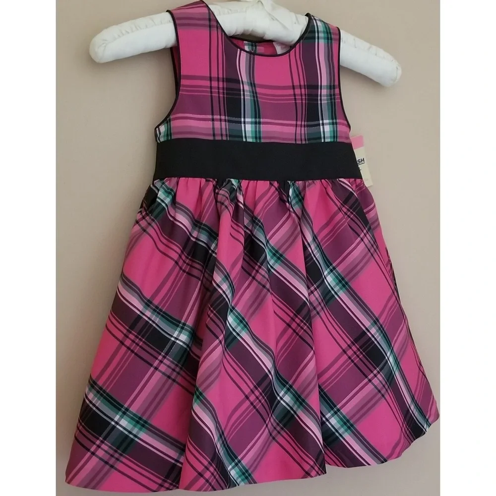 OSHKOSH B'gosh Sleeveless 2-Layer Skirt Button Closure Dress Girl's Sz 2T (NEW)